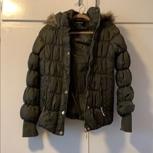 Puffy hooded jacket